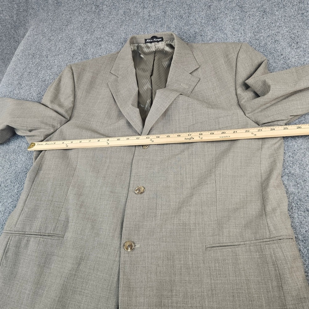 Mens Wool Blend 3 Button Blazer Sport Coat Gray 48R Made in Nicaragua - Picture 9 of 10